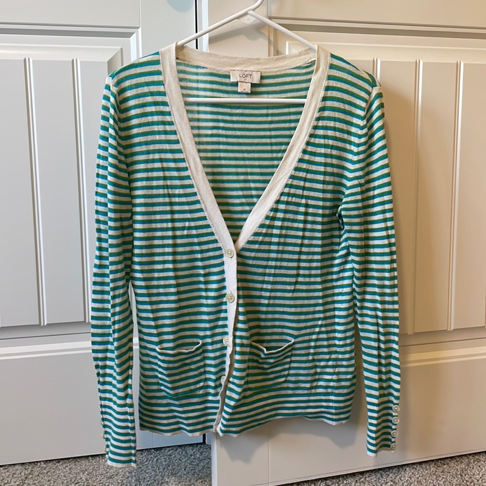 LOFT striped cardigan